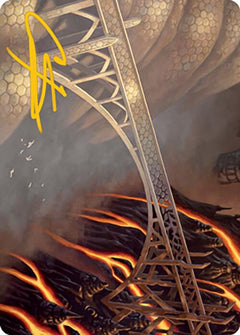 Rustvale Bridge Art Card (Gold-Stamped Signature) [Modern Horizons 2 Art Series]-1