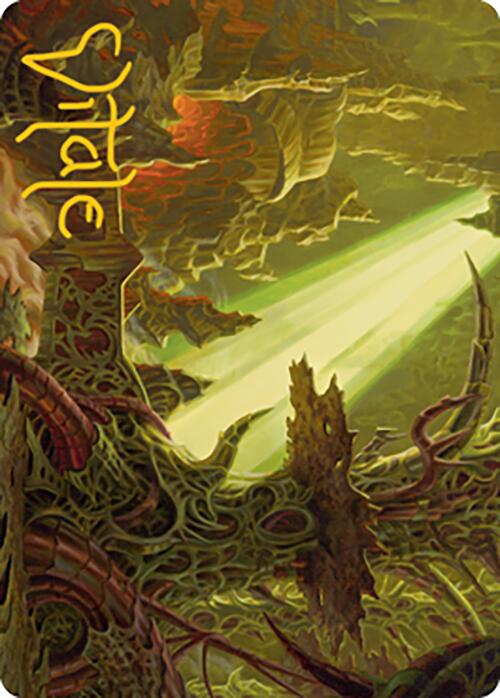 Darkmoss Bridge Art Card (Gold-Stamped Signature) [Modern Horizons 2 Art Series]-1