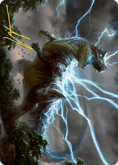 Thrasta, Tempest's Roar Art Card (41) (Gold-Stamped Signature) [Modern Horizons 2 Art Series]-1