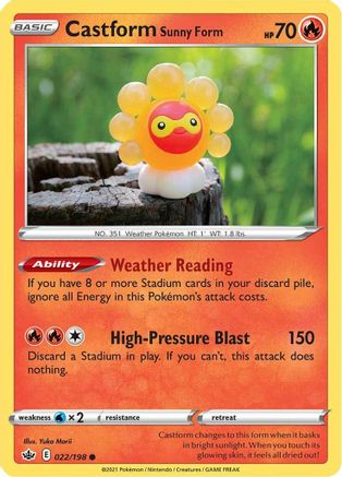 Castform Sunny Form (022/198) [Sword & Shield: Chilling Reign]-1