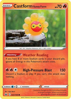 Castform Sunny Form (022/198) [Sword & Shield: Chilling Reign]-1
