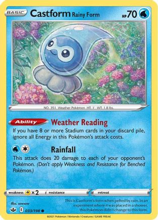 Castform Rainy Form (033/198) [Sword & Shield: Chilling Reign]-1