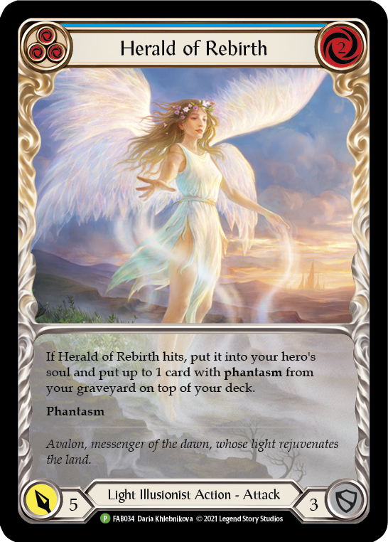 Herald of Rebirth (Blue) [FAB034] (Promo)  Rainbow Foil-1