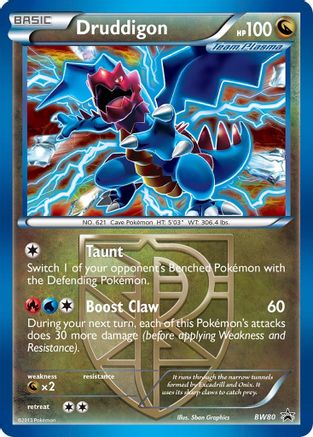 Druddigon (BW80) (Team Plasma) (Cosmos Holo) [Black & White: Black Star Promos]-1
