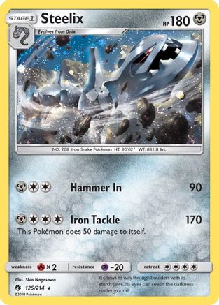 Steelix (125/214) (Cosmos Holo) [Sun & Moon: Lost Thunder]-1