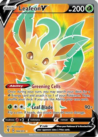 Leafeon V (166/203) [Sword & Shield: Evolving Skies]-1
