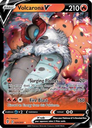 Volcarona V (021/203) [Sword & Shield: Evolving Skies]-1