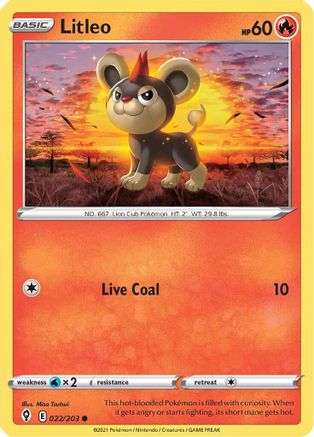 Litleo (022/203) [Sword & Shield: Evolving Skies]-1