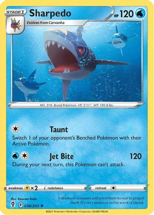 Sharpedo (036/203) [Sword & Shield: Evolving Skies]-1