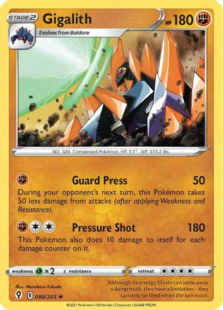 Gigalith (088/203) [Sword & Shield: Evolving Skies]-1