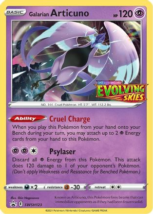 Galarian Articuno (SWSH123) (Prerelease Promo) [Sword & Shield: Black Star Promos]-1