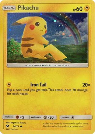 Pikachu (28/73) (Cosmos Holo) [Sun & Moon: Shining Legends]-1
