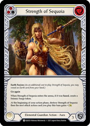 Strength of Sequoia (Yellow) [ELE029] (Tales of Aria)  1st Edition Rainbow Foil-1