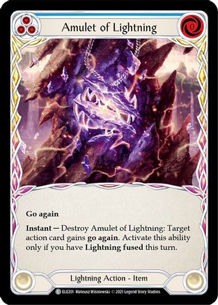 Amulet of Lightning [ELE201] (Tales of Aria)  1st Edition Rainbow Foil-1