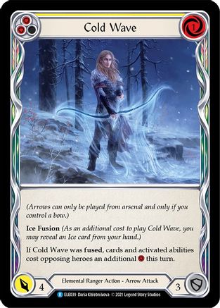 Cold Wave (Yellow) [ELE039] (Tales of Aria)  1st Edition Rainbow Foil-1