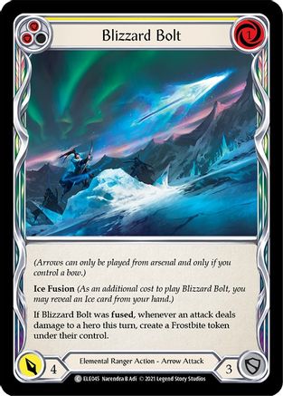 Blizzard Bolt (Yellow) [ELE045] (Tales of Aria)  1st Edition Rainbow Foil-1