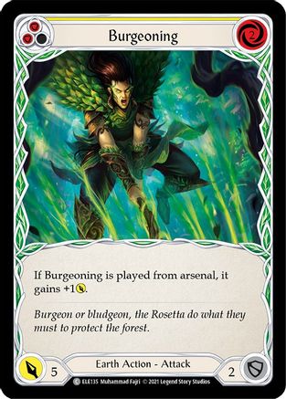 Burgeoning (Yellow) [ELE135] (Tales of Aria)  1st Edition Rainbow Foil-1