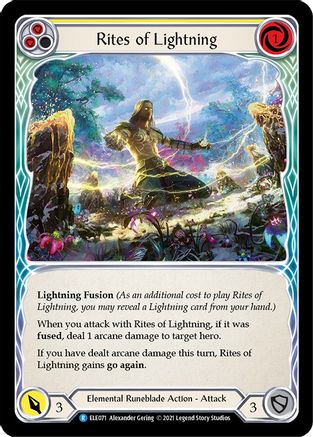 Rites of Lightning (Yellow) [ELE071] (Tales of Aria)  1st Edition Rainbow Foil-1