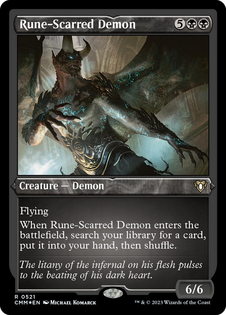 Rune-Scarred Demon (CMM-521) - Commander Masters Etched Foil-1