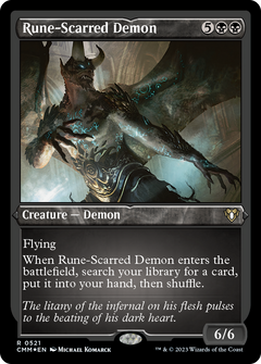 Rune-Scarred Demon (CMM-521) - Commander Masters Etched Foil-1
