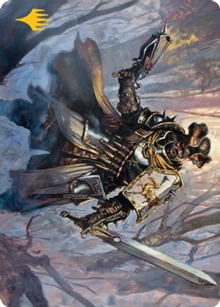 Brutal Cathar Art Card (Gold-Stamped Signature) (ASMID-013) - Art Series: Innistrad: Midnight Hunt-1