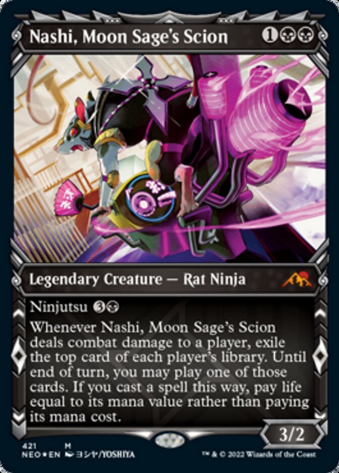 Nashi, Moon Sage's Scion (Showcase) (Foil Etched) [Kamigawa: Neon Dynasty]-1