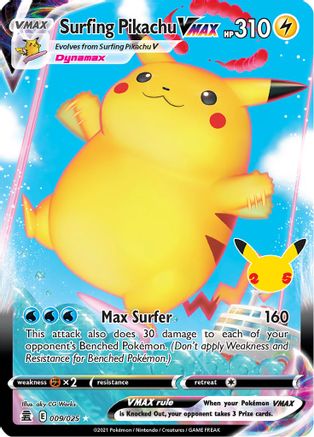 Surfing Pikachu VMAX (009/025) [Celebrations: 25th Anniversary]-1