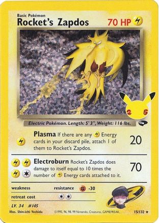 Rocket's Zapdos (15/132) [Celebrations: 25th Anniversary - Classic Collection]-1