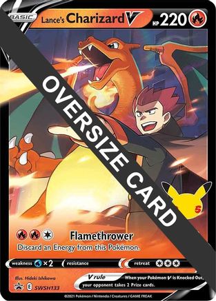Lance's Charizard V (SWSH133) (Jumbo Card) [Sword & Shield: Black Star Promos]-1
