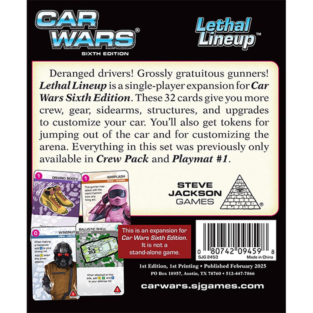 Car Wars - Lethal Lineup