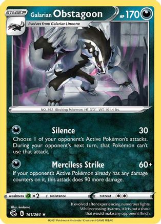 Galarian Obstagoon (161/264) [Sword & Shield: Fusion Strike]-1