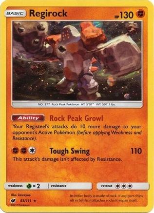 Regirock (53/111) (Cosmos Holo) [Sun & Moon: Crimson Invasion]-1