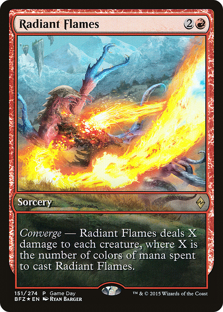 Radiant Flames (Game Day) [Battle for Zendikar Promos]-1