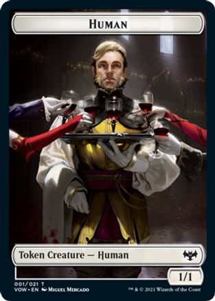 Human (001) // Vampire (016) Double-Sided Token (VOW-1 // 16) - Innistrad: Crimson Vow Foil-1