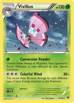 Vivillon (17/146) (Meadow Form/Pink Wings) (Cosmos Holo) [XY: Base Set]-1