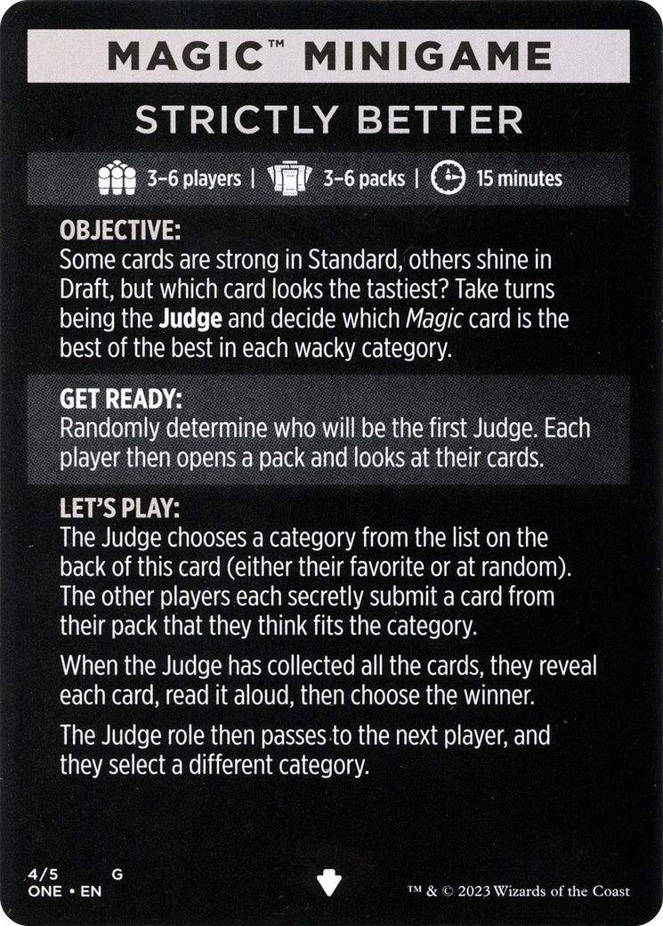 Strictly Better // Strictly Better (cont'd) (MONE-004) - Phyrexia: All Will Be One Minigames Foil-1