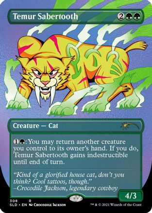 Temur Sabertooth (Borderless) (Foil Etched) [Secret Lair Drop Series]-1