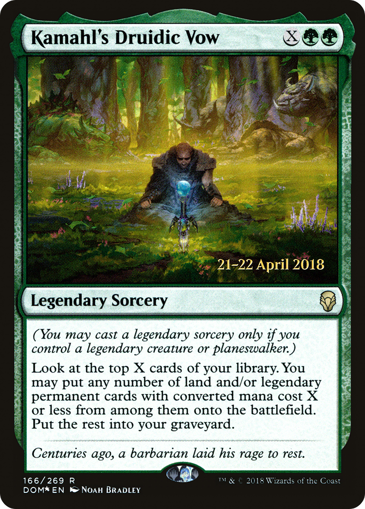 Kamahl's Druidic Vow [Dominaria Prerelease Promos]-1
