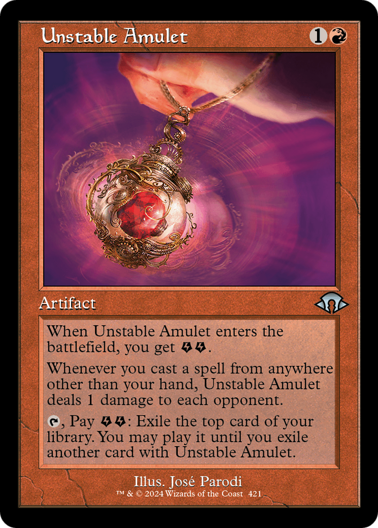 Unstable Amulet (Retro Frame) (MH3-421) - Modern Horizons 3 Foil-1