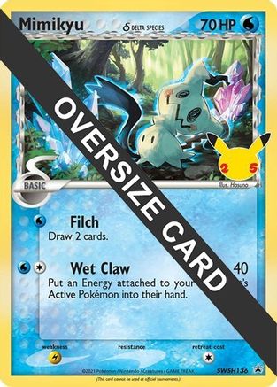 Mimikyu (SWSH136) (Delta Species) (Jumbo Card) [Sword & Shield: Black Star Promos]-1