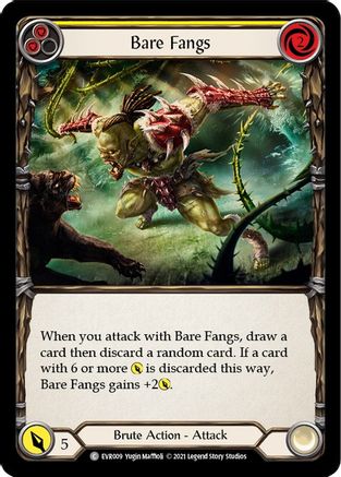 Bare Fangs (Yellow) [EVR009] (Everfest)  1st Edition Rainbow Foil-3