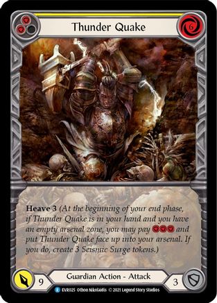 Thunder Quake (Yellow) [EVR025] (Everfest)  1st Edition Extended Art Rainbow Foil-3