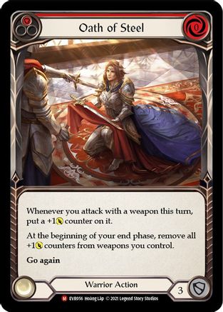 Oath of Steel (Red) [EVR056] (Everfest)  1st Edition Rainbow Foil-3