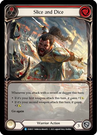 Slice and Dice (Red) [EVR057] (Everfest)  1st Edition Extended Art Rainbow Foil-3