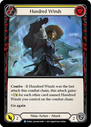 Hundred Winds (Yellow) [EVR042] (Everfest)  1st Edition Rainbow Foil-3