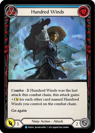 Hundred Winds (Blue) [EVR043] (Everfest)  1st Edition Rainbow Foil-3