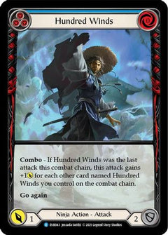 Hundred Winds (Blue) [EVR043] (Everfest)  1st Edition Extended Art Rainbow Foil-3