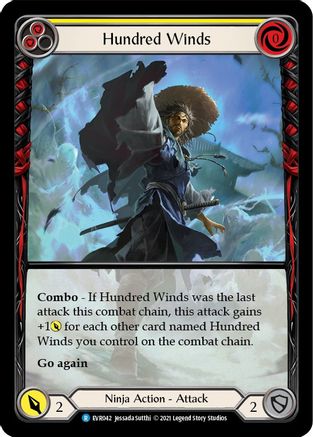 Hundred Winds (Yellow) [EVR042] (Everfest)  1st Edition Extended Art Rainbow Foil-3