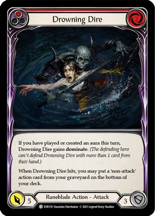 Drowning Dire (Red) [EVR110] (Everfest)  1st Edition Rainbow Foil-3