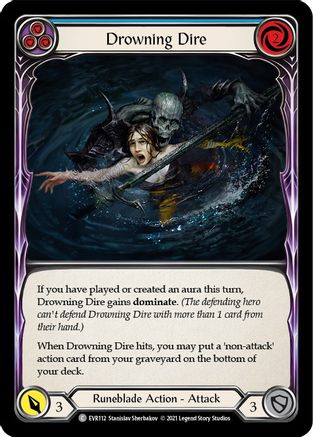 Drowning Dire (Blue) [EVR112] (Everfest)  1st Edition Rainbow Foil-3